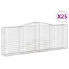 vidaXL Gabioner b&aring;gformade 25 st 400x50x140/160 cm galvaniserat j&auml;rn