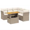 vidaXL Soffgrupp f&ouml;r tr&auml;dg&aring;rden med dynor 5 delar beige konstrotting