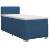 vidaXL Boxspring s&auml;ng med madrass och LED Bl&aring; 90 x 190 cm Tyg