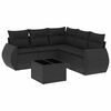 vidaXL Loungegrupp med dynor 6 delar svart konstrotting