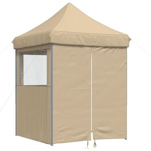 vidaXL Pop-Up hopf&auml;llbart partyt&auml;lt med 4 sidov&auml;ggar beige