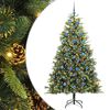 vidaXL Konstgjord g&aring;ngj&auml;rnsjulgran med kottar Gr&ouml;n 210 cm