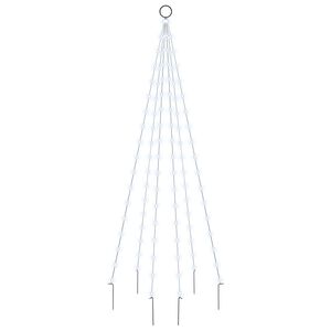 vidaXL Julgran p&aring; flaggst&aring;ng kallvit 108 LEDs 180 cm