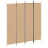 vidaXL 4-panelig rumsavskiljare Beige 200 x 220 cm Tyg