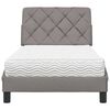 vidaXL Bed with Mattress Taupe 90x200 cm Fabric