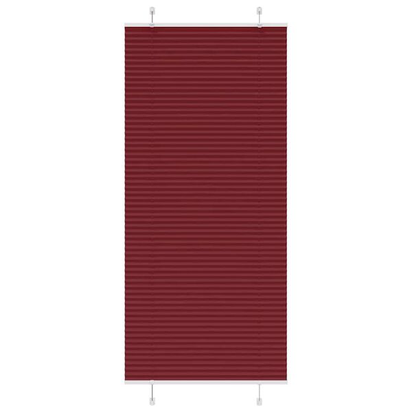 vidaXL Plisserad persienn Bordeaux r&ouml;d 90x200 cm tyg bredd 89,4 cm