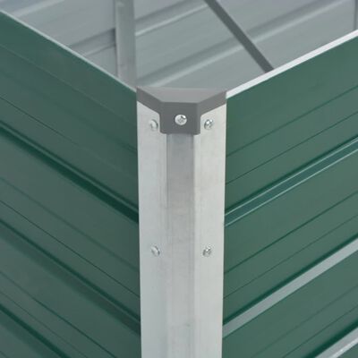vidaXL Odlingslåda upphöjd galvaniserat stål 320x80x45 cm grön