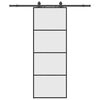 vidaXL Skjutd&ouml;rr med beslag svart 76x205 cm ESG-glas