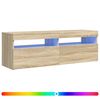 vidaXL TV-b&auml;nk med LED-belysning sonoma-ek 120x35x40 cm