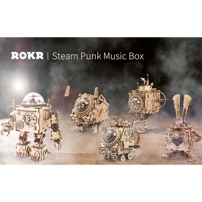 Robotime DIY Musiklåda byggsats Steampunk Bunny