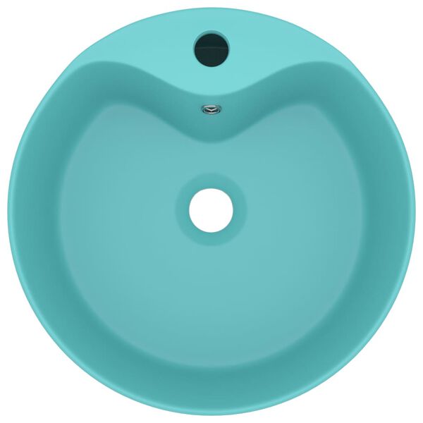 vidaXL Handfat med br&auml;ddavlopp matt ljusgr&ouml;n 36x13 cm keramik