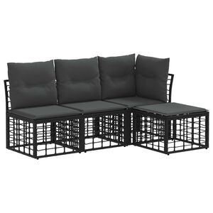 vidaXL Utomhussoffset Svart Polyester