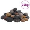 vidaXL Polerad sm&aring;sten 25 kg blandade f&auml;rger 5-8 cm