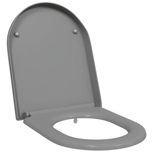 vidaXL Toalettstol Gr&aring; 49 x 36 x 4 cm Duroplast