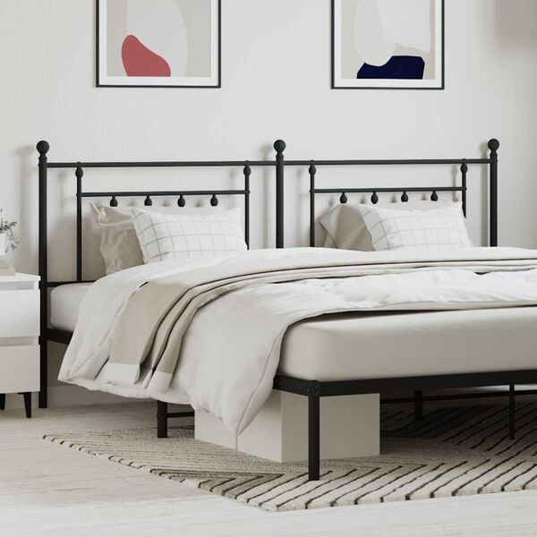 vidaXL Huvudgavel metall svart 200 cm