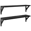 vidaXL V&auml;gg hyllor 2 st Svart Ek 60 x 15 x 15,5 cm Konstruerat tr&auml;