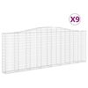 vidaXL Gabioner b&aring;gformade 9 st 400x30x140/160 cm galvaniserat j&auml;rn