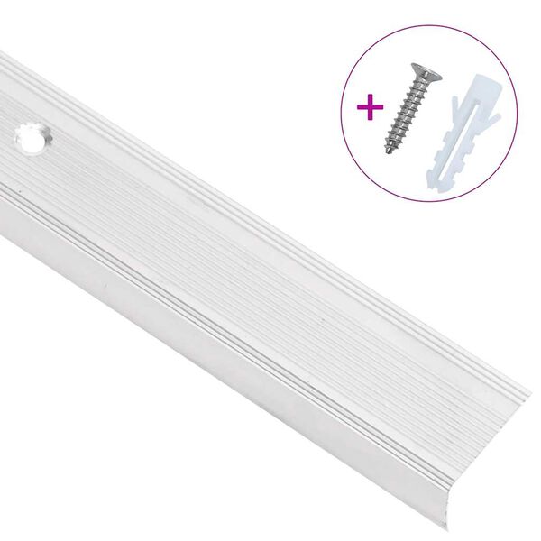 vidaXL Trappn&auml;sor i L-form 5 st aluminium 100 cm silver