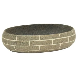 vidaXL Handfat flerf&auml;rgad oval 59x40x15 cm keramik