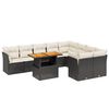 vidaXL Loungegrupp 10 delar med svarta dynor konstrotting
