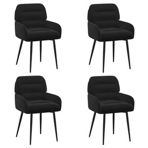 vidaXL Matstolar 4 st Sammet Svart 59 x 59,5 x 90 cm