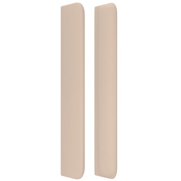 vidaXL S&auml;nggavel med kanter cappuccino 163x16x118/128 cm konstl&auml;der