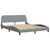 vidaXL Bed with Mattress "Hvar" Light Grey 160x200 cm Fabric