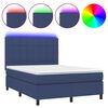 vidaXL Rams&auml;ng med madrass & LED bl&aring; 140x190 cm tyg