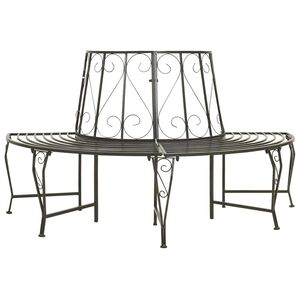 vidaXL Tr&auml;db&auml;nk halvrund 160 cm st&aring;l