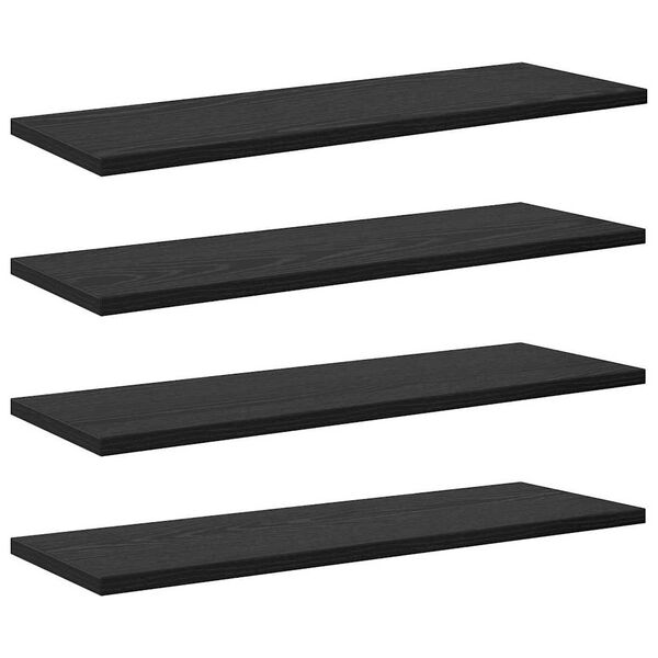 vidaXL Bokhylla Br&auml;da 4 pcs Svart 60 x 20 x 1,5 cm Konstruerat tr&auml;