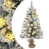 vidaXL Mini julgran 45 cm 25 LED-lampor Varmvit PVC Gr&ouml;n och Vit