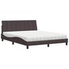 vidaXL Bed with Mattress "Hanko" Dark Brown 160x200 cm Fabric