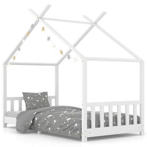 vidaXL Barns&auml;ng vit massiv furu 90x200 cm