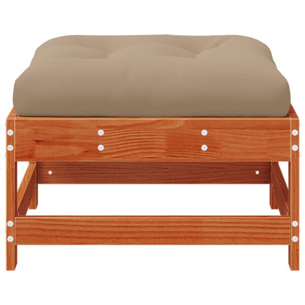 vidaXL Tr&auml;dg&aring;rdsfotpall Massivt furu VaxBrun