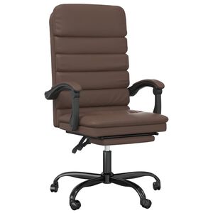 vidaXL Kontorsstol med massage brun konstl&auml;der