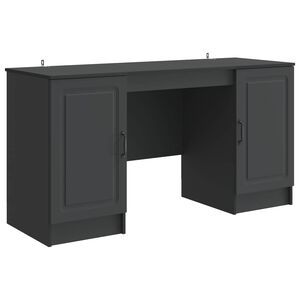 vidaXL Skrivbord Svart 142,5 x 50 x 75 cm Konstruerat tr&auml;