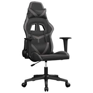 vidaXL Gamingstol med massage svart och gr&aring; konstl&auml;der
