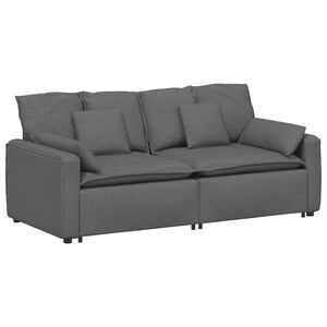 vidaXL Modulsoffa med dynor m&ouml;rkgr&aring;