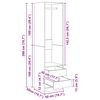 vidaXL Garderob med l&aring;dor vit h&ouml;gglans 50x50x200 cm konstruerat tr&auml;
