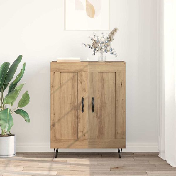 vidaXL Sideboard Artisan Ek 69,5 x 34 x 90 cm Konstruerat tr&auml; och j&auml;rn