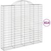 vidaXL Gabioner b&aring;gformade 14 st 200x50x180/200 cm galvaniserat j&auml;rn