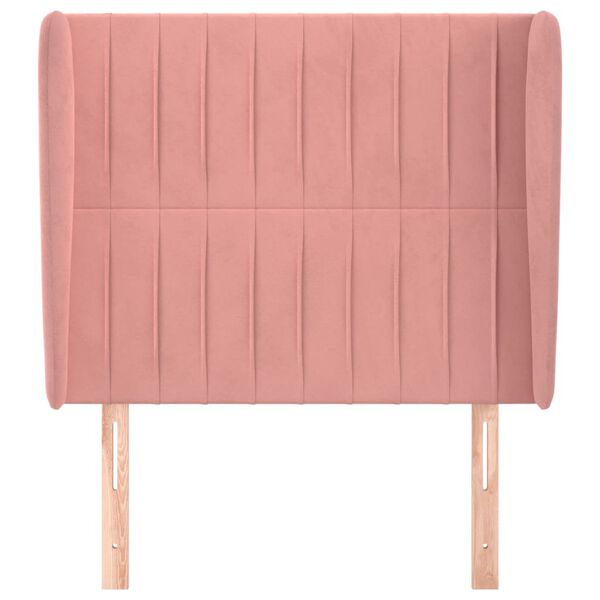 vidaXL S&auml;nggavel med kanter rosa 83x23x118/128 cm sammet