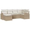 vidaXL Tr&auml;dg&aring;rdsoffset 6 st Beige konstrotting