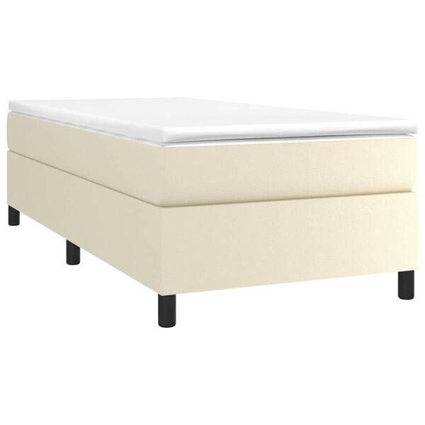 vidaXL Boxspring-s&auml;ngram gr&auml;ddvit 90x190 cm konstl&auml;der
