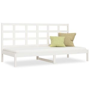 vidaXL Dagb&auml;dd utan madrass vit 90x200 cm massiv furu