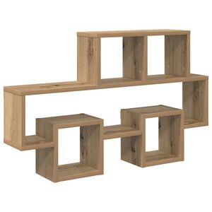 vidaXL V&auml;gg hylla med hylla artisan ek 82 x 15 x 51 cm Konstruerat tr&auml;