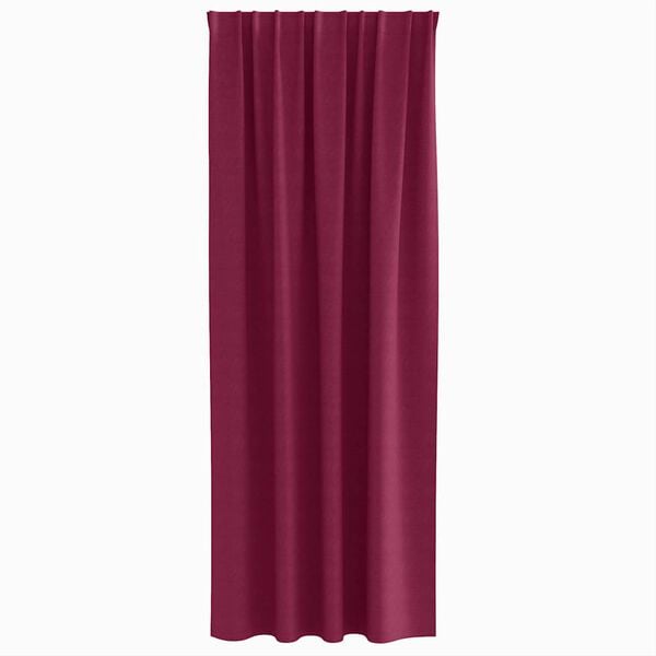 vidaXL M&ouml;rkl&auml;ggningsgardiner med Ringar 2 pcs Vinr&ouml;d 225 x 140 cm