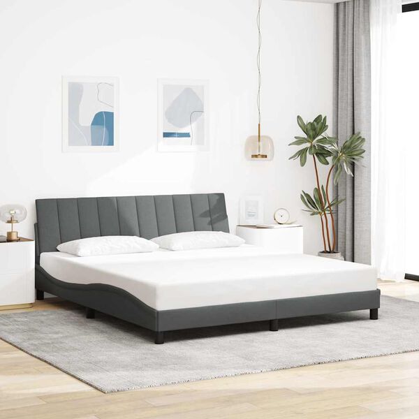 vidaXL Bed Frame without Mattress "Hanko" Dark Grey 180x200cm Fabric