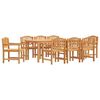 vidaXL Matgrupp f&ouml;r tr&auml;dg&aring;rden 9 delar massivt teaktr&auml;