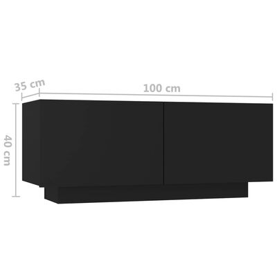 vidaXL Sängbord svart 100x35x40 cm konstruerat trä
